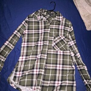 Streetwear Society Olive Plaid Shirt